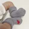 Носочки махровые серые с кр. сердечком 4-6 см