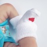 Носочки махровые, белые с красным сердечком 6-8 см
