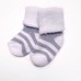 Носочки махровые для недоношенных детей Серая полоска 6-8 см