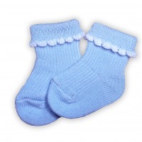 Носки для недоношенных детей тонкие голубые 4-6 см
