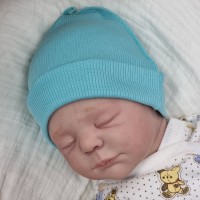 Шапочка рубчик бирюзовая, 36см