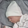 Шапочка рубчик молочная, 34см и 36см