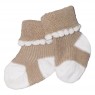Носочки тонкие бежевые с белым 6-8 см