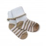 Носочки тонкие полоска бежевые 4-6 см