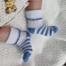 Носочки тонкие полоска голубые 6-8 см