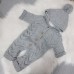 Комбинезон с капюшоном на подкладке, серый, 62р